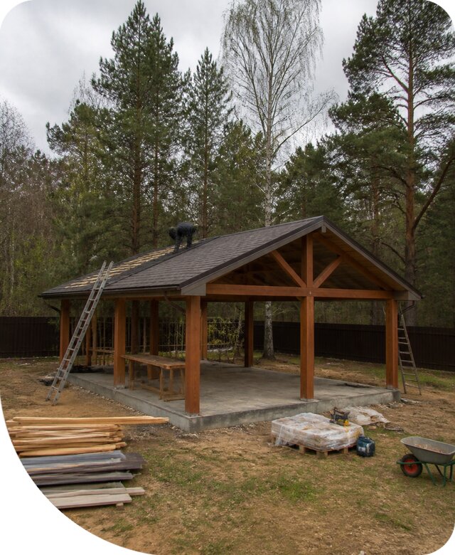 Строительство беседки 6 на 6 под ключ на участке в Тутаеве